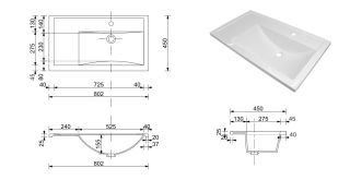 Раковина Эстет Валенсия ФР-00014403 П 80см белый