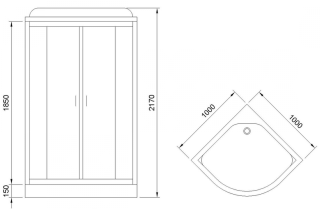 Душевая кабина Royal Bath HK стекло белое/прозрачное 100x100см RB100HK6-WT