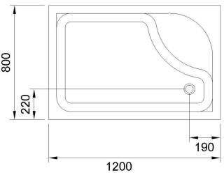 Душевой поддон Royal Bath 120x80см правый белый RB8120BP-R