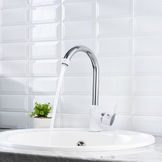 Смеситель для кухни РМС SL123W-017F хром/белый