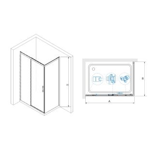 Душевой уголок RGW LE-41-1B (LE-12B + Z-060-2B) 341241158-014 150x80см чёрный