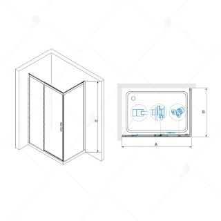 Душевой уголок RGW LE-41-1B (LE-12B + Z-060-2B) 3412411208-014 200x80см чёрный