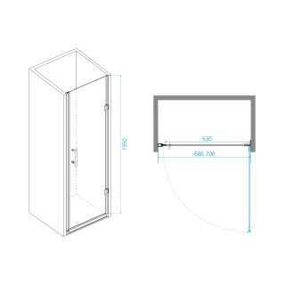 Душевая дверь RGW Passage PA-06B 70x195см чёрный 41080607-54