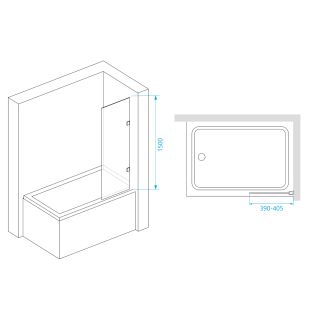 Шторка на ванну RGW SC-056-2 3511056240-11 40см хром