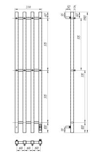 Полотенцесушитель электрический Point Гермес PN13832W П3 18x120см диммер справа белый