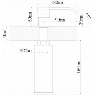 Дозатор для кухонной мойки Florentina Рондо Ультра нуар