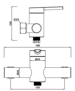 Смеситель для душа Swedbe Diana 1020 хром