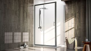 Душевой уголок Veconi Rovigo RV-072B, 1000х700х1900 черный, стекло прозрачное