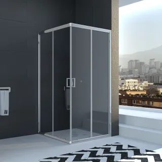 Душевой уголок Veconi Rovigo RV-11, 900x900x1950, хром, стекло прозрачное