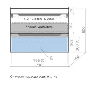 Тумба под раковину  Style Line Остин ЛС-00002403 80 см белый