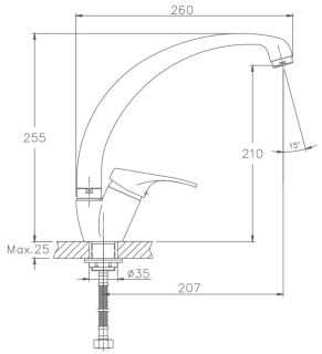 Смеситель для кухни Haiba HB4113-2 хром