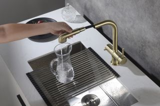 Смеситель для кухни Timo Saona с выдвижной лейкой антик 2346/02FL