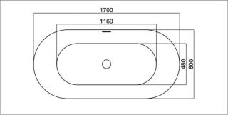 Акриловая ванна Black & White Swan 103SB00 170 x 80 см
