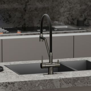 Смеситель для кухни Sancos Dora SC4003GG воронёная сталь