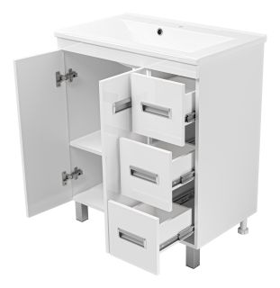 Напольная тумба под раковину Misty Селена 75см белый