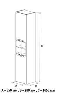 Пенал Roca Lago 7857297444 дуб светлый