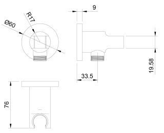 Шланговое подключение Omnires 8873BL Черное матовое