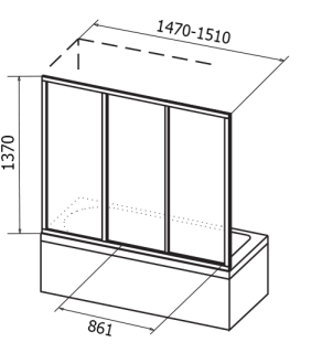 Шторка на ванну Ravak Supernova AVDP3-150 40VP0102Z1 Transparent профиль белый