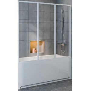 Шторка для ванны 3 створки BAS Кэмерон ШТ00067 прозрачное стекло