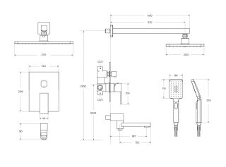 Душевой комплект CEZARES SLIDER-VDSET-01 хром