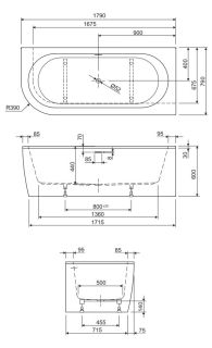 Акриловая ванна Cezares Slim Corner правая 179x79см белый SLIM CORNER-180-80-60-R-W37-SET