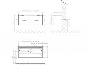 Тумба под раковину BelBagno подвесная 90x53см Nero Lucido MARINO-900-2C-SO-NL-P