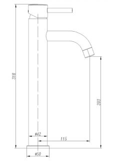 Смеситель для раковины ABBER Wasser Kreis AF8111BO чёрный матовый