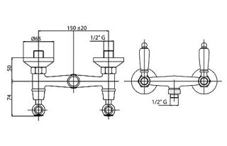 Смеситель для душа, бронза Cezares DIAMOND-D-02-Sw