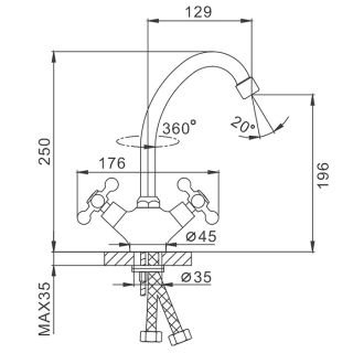 Смеситель для кухни Frap F4119 хром