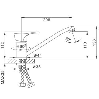 Смеситель для кухни Frap F4214-B хром
