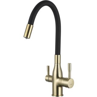 Смеситель для кухни Frap F4396-3 Золотой сатин