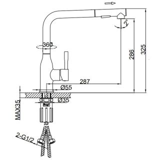 Смеситель для кухни Frap F6096 хром