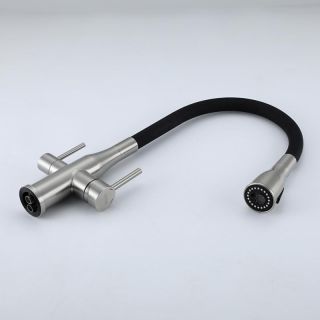 Смеситель для кухни Gappo G4399-65 с гибким изливом и подключением фильтра питьевой воды сатин