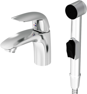 Смеситель для раковины Damixa Eclipse 310300001 с гигиеническим душем, хром