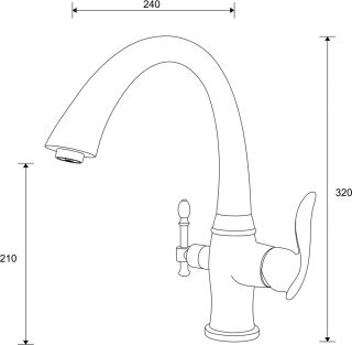 Смеситель для кухни ZORG Sanitary ZR 340 YF SATIN