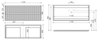 Подвесная тумба под раковину Sancos Snob R SNR120W 120см Bianco