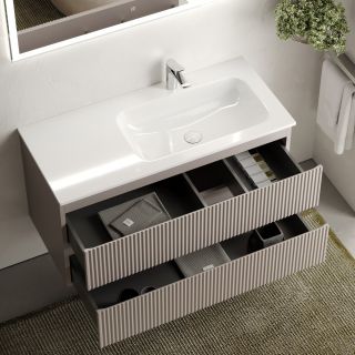 Подвесная тумба под раковину Sancos Snob R SNR100RSM правая 100см Doha Soft