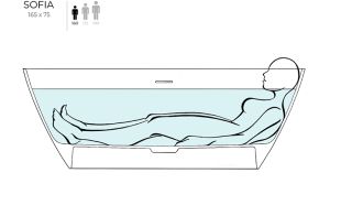 Ванна из искусственного камня Salini Sofia S-Stone 102521MRF 165x75см RAL полностью