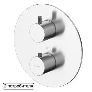 Смеситель термостат скрытого монтажа на 2 потребителя WHITECROSS Y Y1236NIB брашированный никель