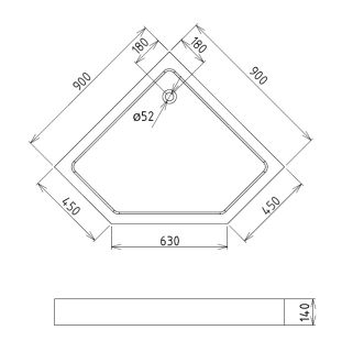 Душевой поддон Gemy ST10T 90x90