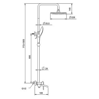 Душевая стойка Gappo G2448-8 хром