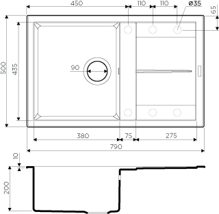 Мойка кухонная Omoikiri Sumi 79-DC Tetogranit/темный шоколад