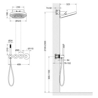 Душевой комплект Timo Saona SX-2329/16SM с термостатом белый матовый