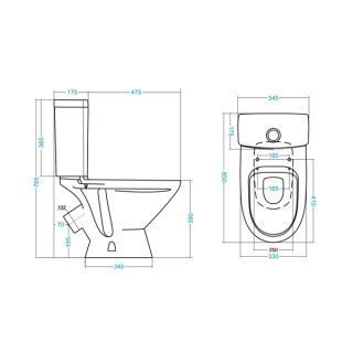 Унитаз напольный Santek Лига с сиденьем полипропилен 1WH302197