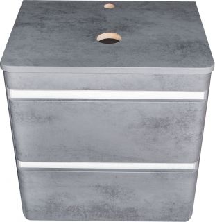 Тумба подвесная под раковину Style Line "Атлантика 60" СС-00002279 Люкс бетон темный, (2 ящ.), со столешницей, PLUS
