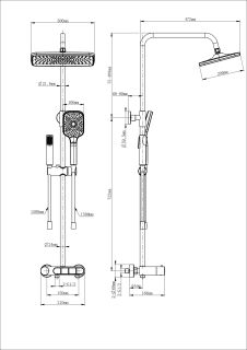 Душевая стойка Wonzon & Woghand Muse Corno WW-B3112-MW с термостатом белый матовый