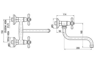 Смеситель для кухни Rav Slezak Morava Retro MK101.5/21CMATSM черный бронза