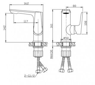 Смеситель для раковины, хром BelBagno ANCONA-LVM-CRM