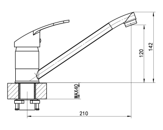 Смеситель для кухни Florentina Тара коричневый