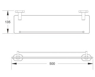 Полка стеклянная Shevanik SG5119 хром